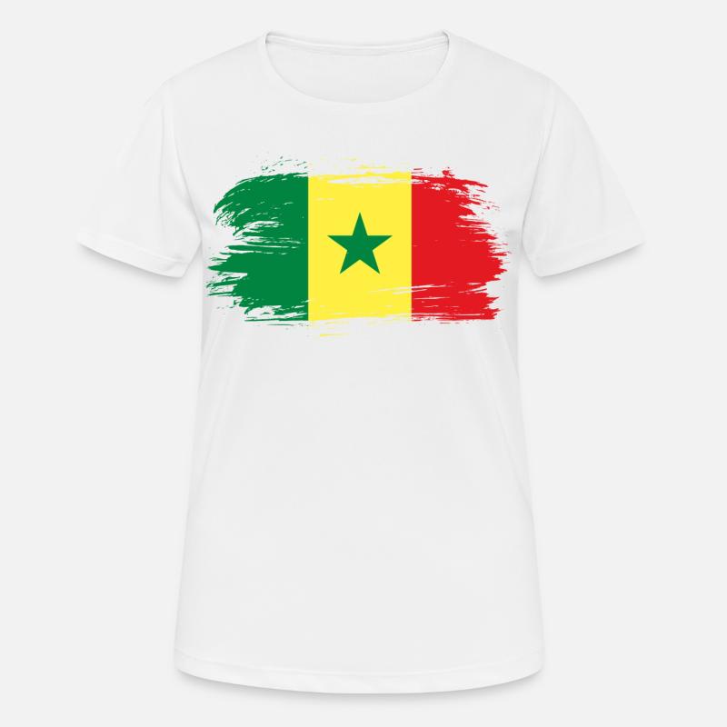 Drapeau drapeau sénégalais - T-shirt respirant Femme - blanc