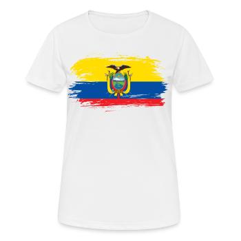 Ecuador flag flag - Women's Breathable T-Shirt - white - Front - AI Model Female 172 dark (172cm)