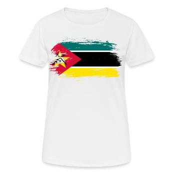 Mozambique ensign flag - Women's Breathable T-Shirt - white - Front - AI Model Female 172 dark (172cm)