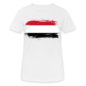 Yemen flag flag - Women's Breathable T-Shirt - white - Front - AI Model Female 172 dark (172cm)