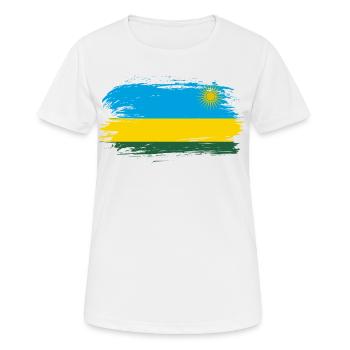 Ruanda Fahne Flagge - Frauen T-Shirt atmungsaktiv - Weiß - Vorne - AI Model Female 172 dark (172cm)