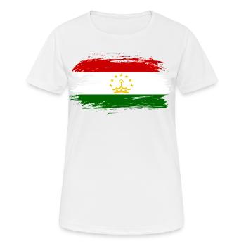 Tajikistan flag flag - Women's Breathable T-Shirt - white - Front - AI Model Female 172 dark (172cm)