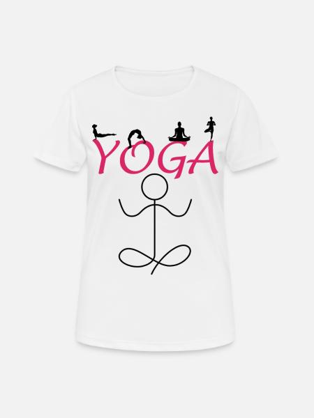 Yoga - Frauen T-Shirt atmungsaktiv - Weiß