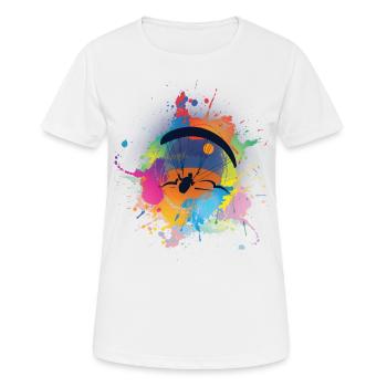 Gleitschirm Gleitschirm - Frauen T-Shirt atmungsaktiv - Weiß - Vorne - AI Model Female 172 dark (172cm)