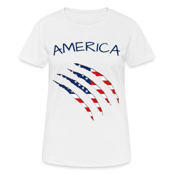 America Risse Klauen - Frauen T-Shirt atmungsaktiv - Weiß - Vorne - AI Model Female 172 dark (172cm)