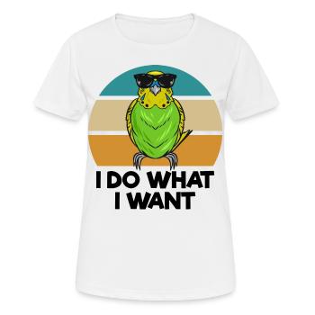 Wellensittich - Frauen T-Shirt atmungsaktiv - Weiß - Vorne - AI Model Female 172 dark (172cm)