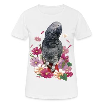 The grey parrot - Women's Breathable T-Shirt - white - Front - AI Model Female 172 dark (172cm)