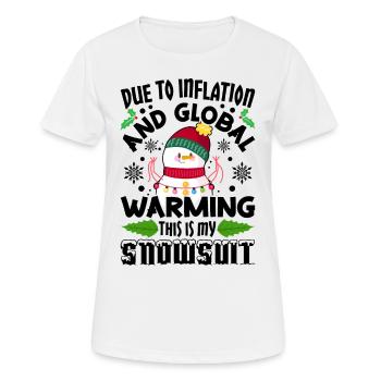En raison de l’augmentation des prix - Habit de neige - T-shirt respirant Femme - blanc - Devant - AI Model Female 172 dark (172cm)