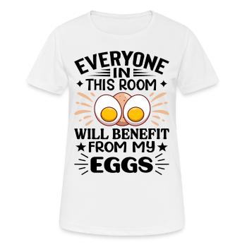 Profitez de mes oeufs - Oeuf petit-déjeuner - T-shirt respirant Femme - blanc - Devant - AI Model Female 172 dark (172cm)