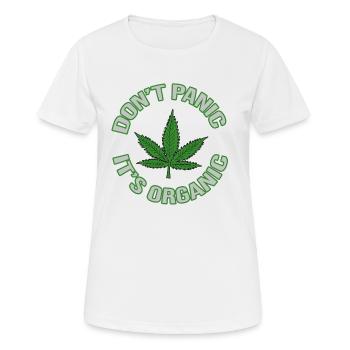 Le chanvre, pas de panique, c’est bio - T-shirt respirant Femme - blanc - Devant - AI Model Female 172 dark (172cm)
