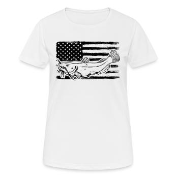 American Catfish USA Flag - Women's Breathable T-Shirt - white - Front - AI Model Female 172 dark (172cm)