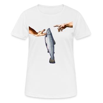 Michelangelo Sixtinische Kapelle Meerforelle - Frauen T-Shirt atmungsaktiv - Weiß - Vorne - AI Model Female 172 dark (172cm)