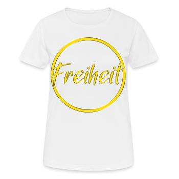 Freiheit - Frauen T-Shirt atmungsaktiv - Weiß - Vorne - AI Model Female 172 dark (172cm)