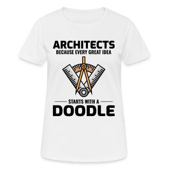 Architekt kritzelt Innenarchitektur Innovation Lustig - Frauen T-Shirt atmungsaktiv - Weiß - Vorne - AI Model Female 172 dark (172cm)