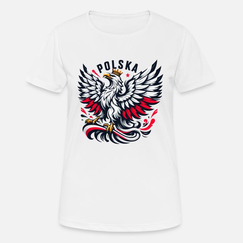 Poland Polska Polish Red White Eagle Crown Gift - Women's Breathable T-Shirt - white