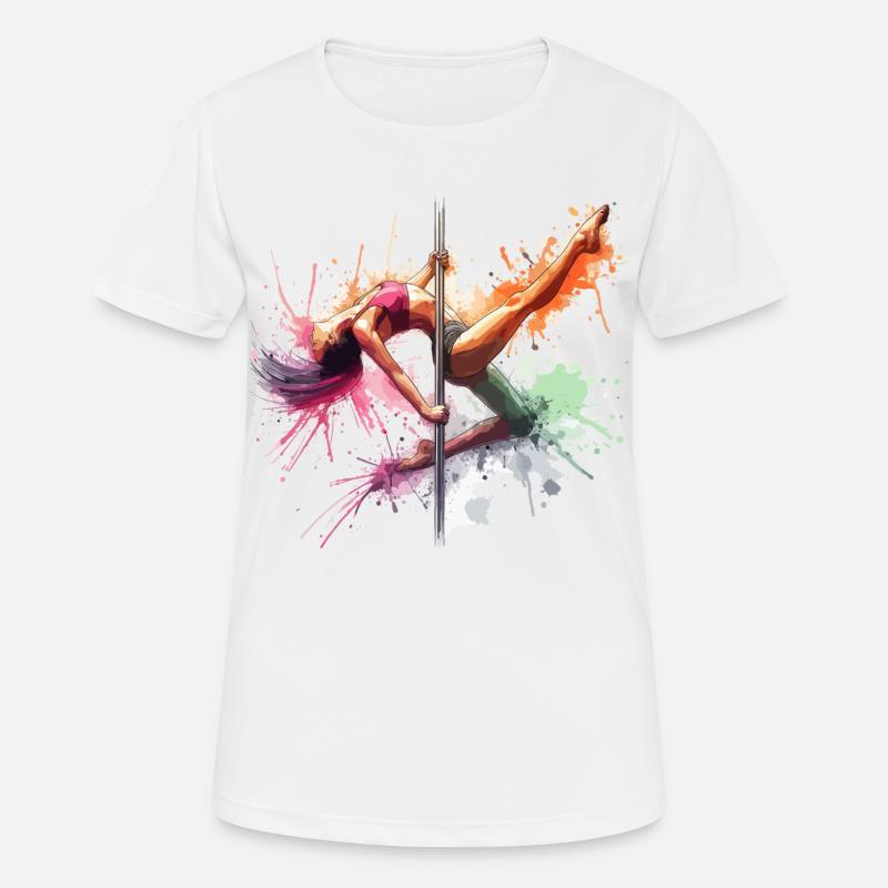 Pole Dance Couleurs Dynamiques Pole Dance Cadeau - T-shirt respirant Femme - blanc
