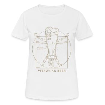 Vintage Vitruvian beer - Women's Breathable T-Shirt - white - Front - AI Model Female 172 dark (172cm)