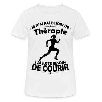 Women's Therapy T-Shirt - Running - Women's Breathable T-Shirt - white - Front - AI Model Female 172 dark (172cm)