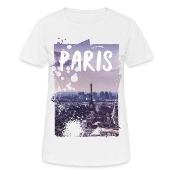 Paris - T-shirt respirant Femme - blanc - Devant - AI Model Female 172 dark (172cm)