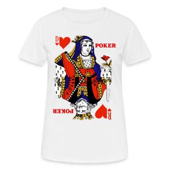 Poker dame de coeur roi de carreau - T-shirt respirant Femme - blanc - Devant - AI Model Female 172 dark (172cm)
