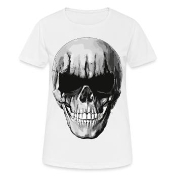 Black Metal Totenkopf - Frauen T-Shirt atmungsaktiv - Weiß - Vorne - AI Model Female 172 dark (172cm)