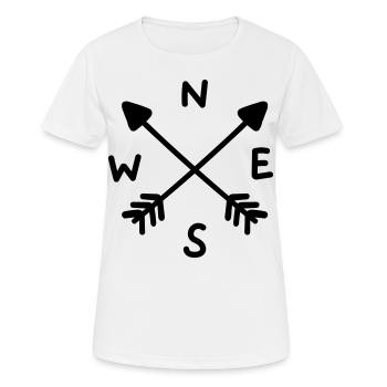 Kompass Richtung Wegweiser - Frauen T-Shirt atmungsaktiv - Weiß - Vorne - AI Model Female 172 dark (172cm)