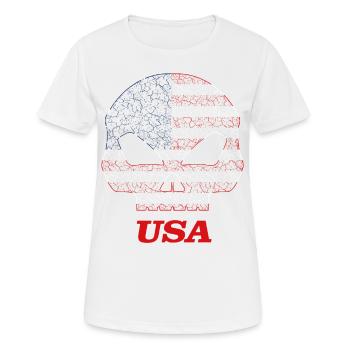 Skull USA United States - Frauen T-Shirt atmungsaktiv - Weiß - Vorne - AI Model Female 172 dark (172cm)