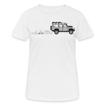 Evolution Landi 2 - Frauen T-Shirt atmungsaktiv - Weiß - Vorne - AI Model Female 172 dark (172cm)