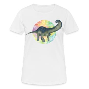 Farbige Dinosaurier - Frauen T-Shirt atmungsaktiv - Weiß - Vorne - AI Model Female 172 dark (172cm)