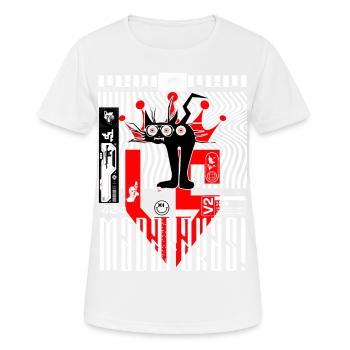 Chat à trois yeux - T-shirt respirant Femme - blanc - Devant - AI Model Female 172 dark (172cm)
