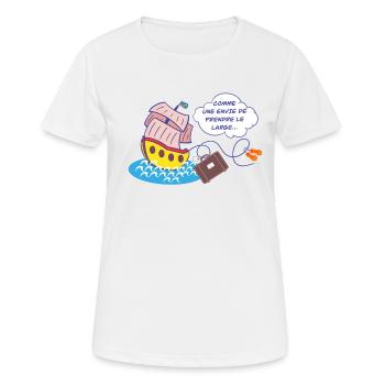 Envie de prendre le large - T-shirt respirant Femme - blanc - Devant - AI Model Female 172 dark (172cm)