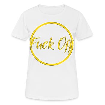 fuck off - Frauen T-Shirt atmungsaktiv - Weiß - Vorne - AI Model Female 172 dark (172cm)
