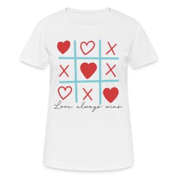 Lover Always Wins Funny Valentines Day - Women's Breathable T-Shirt - white - Front - AI Model Female 172 dark (172cm)