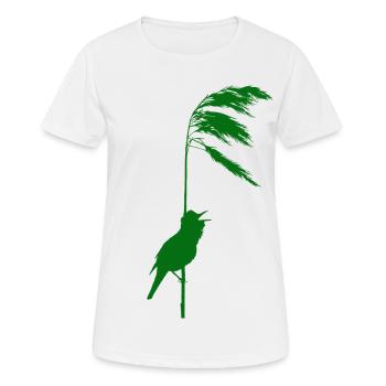 Schilfrohrsänger grün - Frauen T-Shirt atmungsaktiv - Weiß - Vorne - AI Model Female 172 dark (172cm)