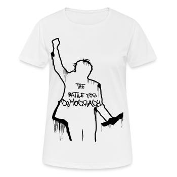 bernie the battle for democracy - Frauen T-Shirt atmungsaktiv - Weiß - Vorne - AI Model Female 172 dark (172cm)