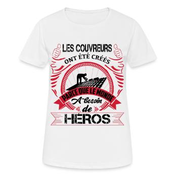 Roofer Shirt • Machen Sie einen Helden • Geschenke Welt - Frauen T-Shirt atmungsaktiv - Weiß - Vorne - AI Model Female 172 dark (172cm)