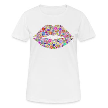 Kussmund - Frauen T-Shirt atmungsaktiv - Weiß - Vorne - AI Model Female 172 dark (172cm)