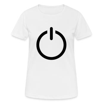 Power button - icon - Women's Breathable T-Shirt - white - Front - AI Model Female 172 dark (172cm)