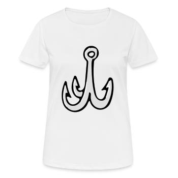 Angelhaken - Frauen T-Shirt atmungsaktiv - Weiß - Vorne - AI Model Female 172 dark (172cm)