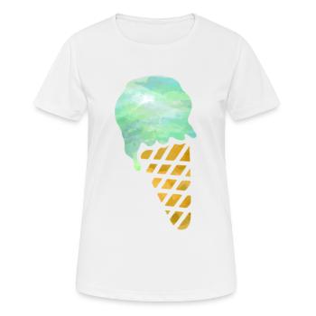Eiscreme - Frauen T-Shirt atmungsaktiv - Weiß - Vorne - AI Model Female 172 dark (172cm)