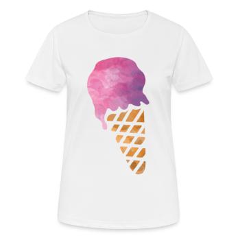 Eiscreme - Frauen T-Shirt atmungsaktiv - Weiß - Vorne - AI Model Female 172 dark (172cm)