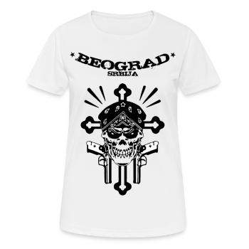 Belgrad - Frauen T-Shirt atmungsaktiv - Weiß - Vorne - AI Model Female 172 dark (172cm)