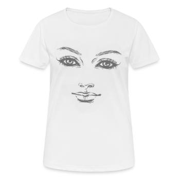 schöne Augen, schöner Mund - Frauen T-Shirt atmungsaktiv - Weiß - Vorne - AI Model Female 172 dark (172cm)