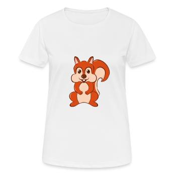 squirrel - Women's Breathable T-Shirt - white - Front - AI Model Female 172 dark (172cm)
