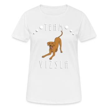 Team Vizsla - Glatter Mantel - Frauen T-Shirt atmungsaktiv - Weiß - Vorne - AI Model Female 172 dark (172cm)