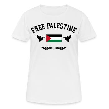 Free Palestine Freiheit Palästina Freies Palästina - Frauen T-Shirt atmungsaktiv - Weiß - Vorne - AI Model Female 172 dark (172cm)