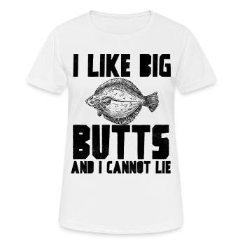 I like big butts steinbutt flunder - Frauen T-Shirt atmungsaktiv - Weiß - Vorne - AI Model Female 172 dark (172cm)