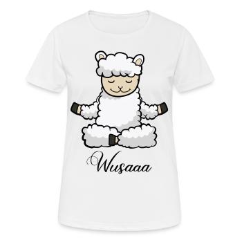 Auszeit Durchatmen Wusaaa schaaf - Frauen T-Shirt atmungsaktiv - Weiß - Vorne - AI Model Female 172 dark (172cm)