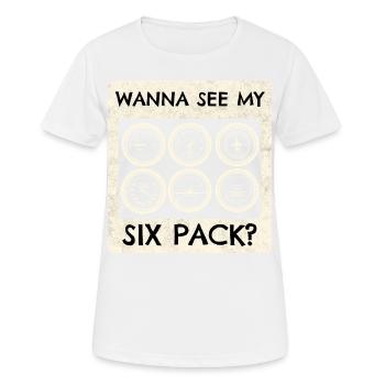 Flugzeug Pilot Fliegen Sixpack Cockpit I Geschenk - Frauen T-Shirt atmungsaktiv - Weiß - Vorne - AI Model Female 172 dark (172cm)