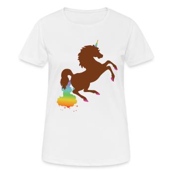 Einhorn Regenbogen - Frauen T-Shirt atmungsaktiv - Weiß - Vorne - AI Model Female 172 dark (172cm)